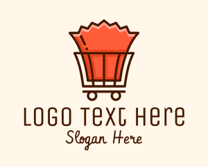 Grocery App - Paper Bag Cart logo design