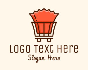 Food Store - Paper Bag Cart logo design
