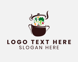 Cooking Pot - Vegetarian Meal Restaurant logo design