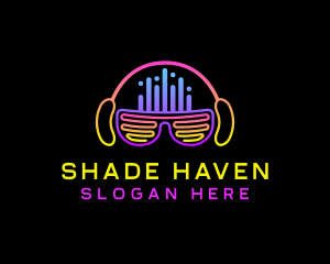 Neon DJ Party Shades logo design