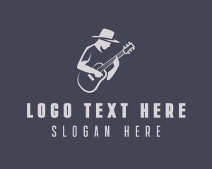 Music Festival - Guitarist Country Music logo design