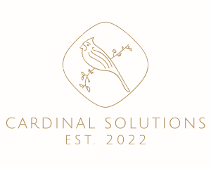 Cardinal - Perched Cardinal Bird logo design