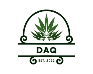 Emblem - Organic Marijuana Plant logo design