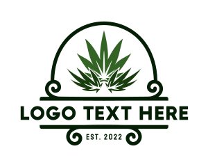 Herb - Organic Marijuana Plant logo design