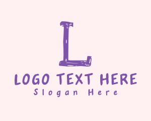 Scrapbook - Handwritten Purple Lettermark logo design