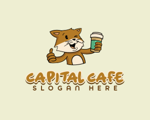 Cat Coffee Cafe logo design