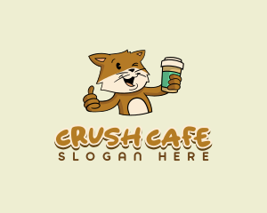 Cat Coffee Cafe logo design