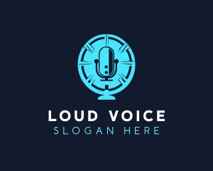 Radio Podcaster Microphone logo design