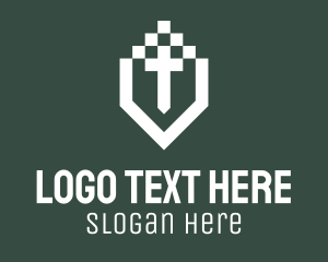 Heritage - Pixel Medieval Weapon logo design