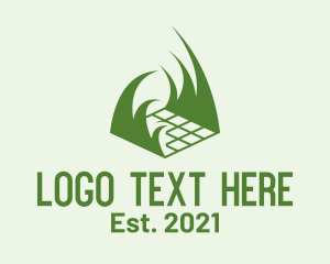 Lawn Care - Lawn Grass Tiles logo design
