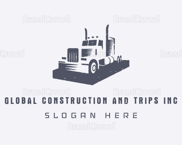 Gray Truck Transportation Logo