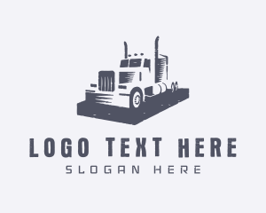 Haulage - Gray Truck Transportation logo design