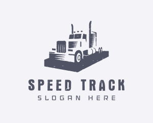 Gray Truck Transportation Logo
