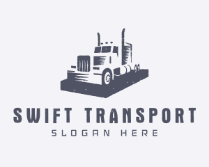 Gray Truck Transportation logo design