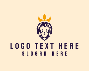 Wild - Regal Crown Lion logo design