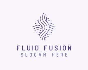 Gradient Fluid Waves logo design