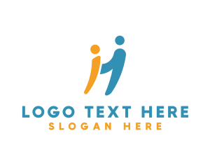 Social Service - Community People Letter H logo design