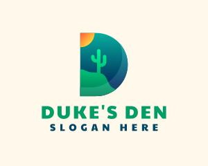 Desert Cactus Sun logo design