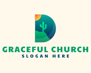 Succulent - Desert Cactus Sun logo design