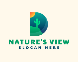 Scenic - Desert Cactus Sun logo design