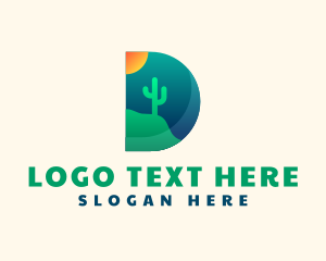 Cactus - Desert Cactus Sun logo design