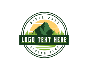 Camp - Mountain Peak Nature logo design
