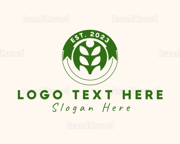 Organic Farming Plant Logo