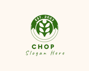 Vegan - Organic Farming Plant logo design