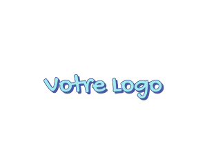 Preschool - Blue Cute Handwriting logo design