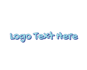 Boy - Blue Cute Handwriting logo design