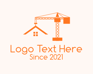 Roofing - Orange Crane Contractor logo design