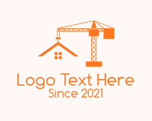 Line Art - Orange Crane Contractor logo design