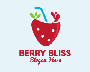 Strawberry - Fresh Strawberry Juice logo design