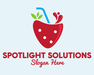 Fresh Strawberry Juice logo design