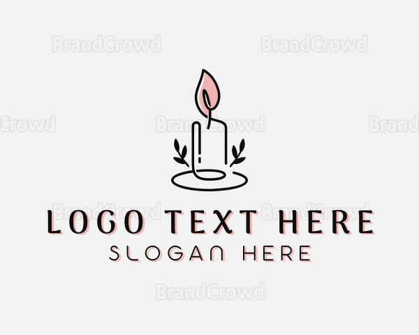 Leaf Candle Decoration Logo