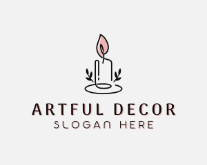 Leaf Candle Decoration logo design