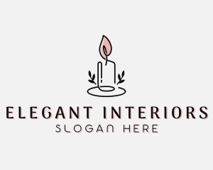 Leaf Candle Decoration logo design