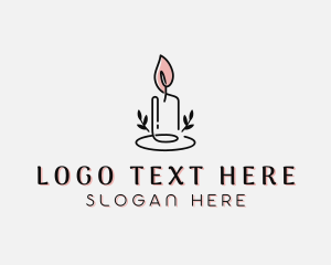 Leaf Candle Decoration logo design