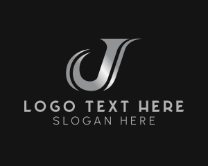 Black And White - Luxury Gradient Letter J logo design