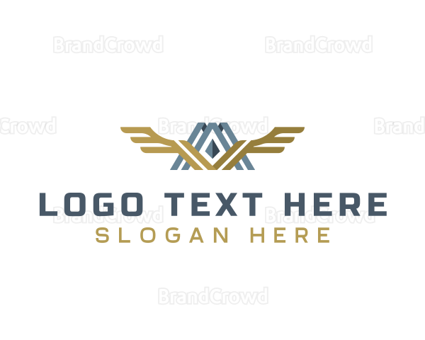 Luxury Aviation Wings Letter A Logo