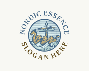 Nordic - Viking Sail Ship logo design