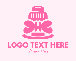 Cake Shop - Pink Ribbon Cake logo design
