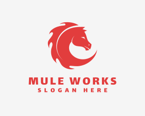 Mule - Blaze Wild Horse logo design