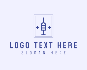 Vet - Medical Cross Syringe logo design