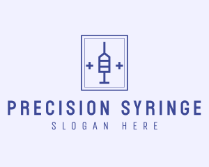 Medical Cross Syringe logo design