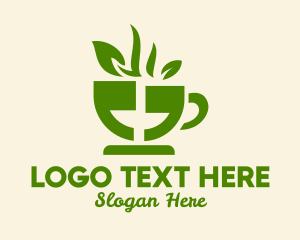 Green Tea - Tea Cup Quote logo design