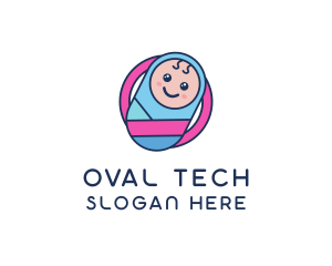 Oval - Baby Swaddle Circle logo design