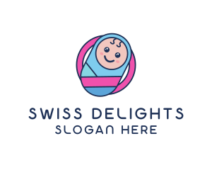 Baby Swaddle Circle logo design