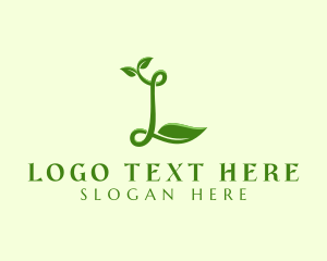 Vegan - Natural Leaf Letter L logo design