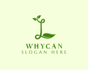 Vegetarian - Natural Leaf Letter L logo design